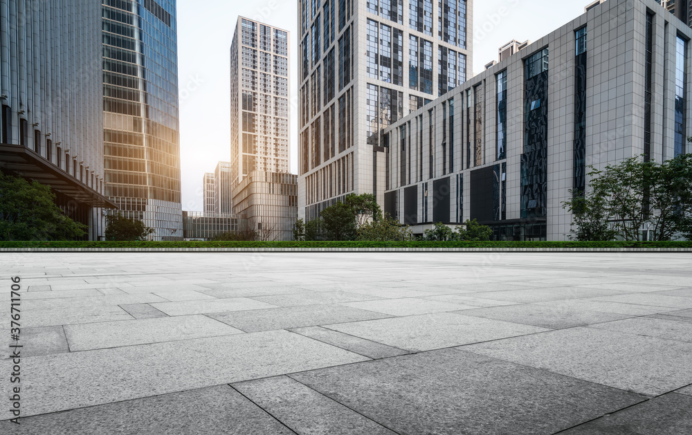 City square and modern high-rise buildings, Jinan CBD, China. City square and modern high-rise buildings, Jinan CBD, China.