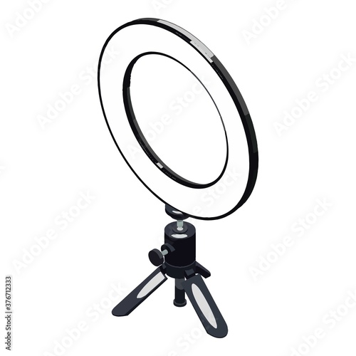 Selfie ring light icon. Isometric of selfie ring light vector icon for web design isolated on white background
