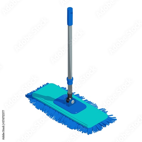 Cleaning mop icon. Isometric of cleaning mop vector icon for web design isolated on white background