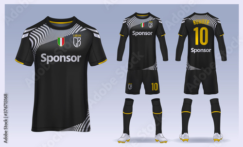 t-shirt sport design template, Soccer jersey mockup for football club. uniform front and back view.