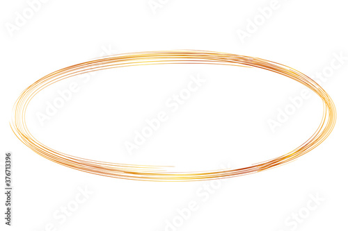 Vector Hand Draw Sketch Golden Circle Frame from Multiple Black thic market for your element design, isolated on white