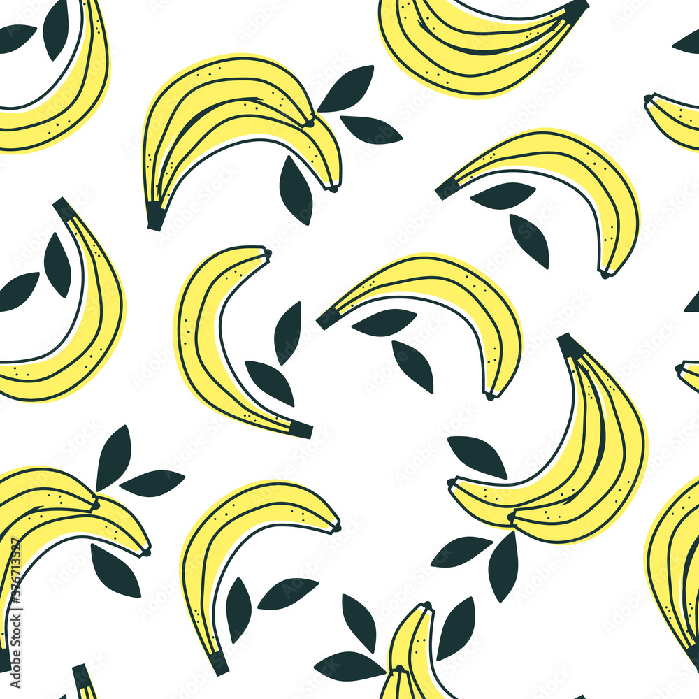 seamless pattern hand-drawn banana fruit. creative design for wallpaper, textile, fabric, stationary. vector illustration. seamless pattern hand-drawn banana fruit. creative design for wallpaper, textile, fabric, stationary. vector illustration.