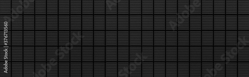 Wallpaper Mural Panorama of Black stone block wall seamless background and pattern texture Torontodigital.ca