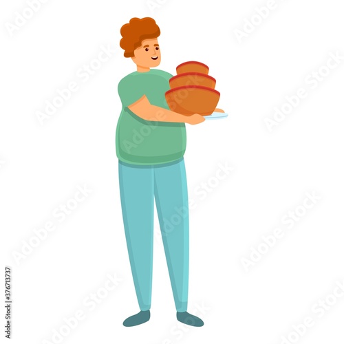 Gluttony homemade cake icon. Cartoon of gluttony homemade cake vector icon for web design isolated on white background