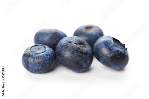 heap of blueberries isolated on white background