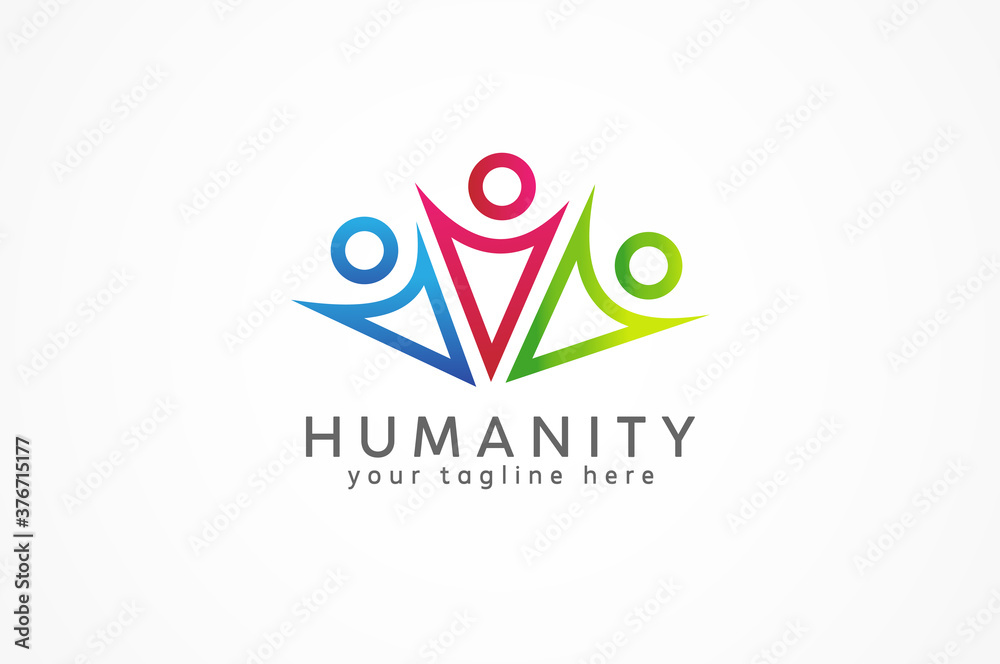 Social Human People logo, flat design logo template, vector illustration Social Human People logo, flat design logo template, vector illustration