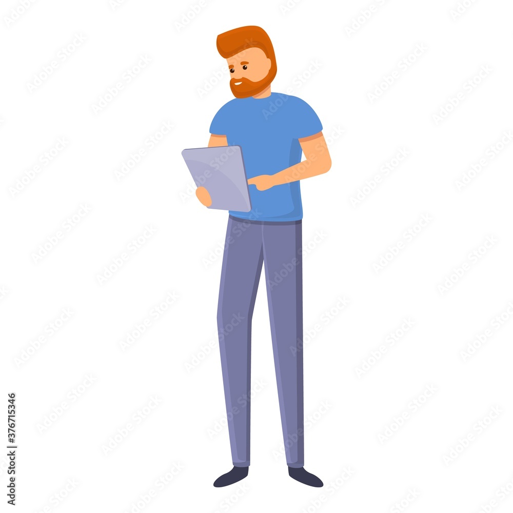 Office outsource tablet icon. Cartoon of office outsource tablet vector icon for web design isolated on white background