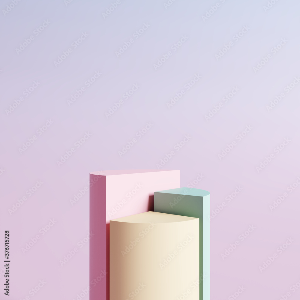 Abstract product display podium on pastel background. 3D render Abstract product display podium on pastel background. 3D render