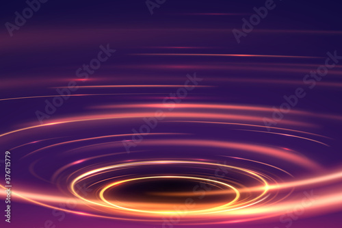 Abstract circle light effect with black hole