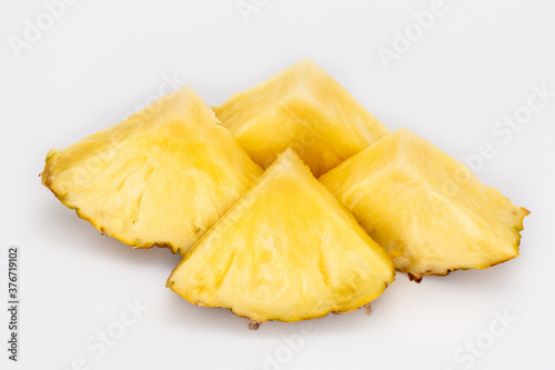 pineapple slices isolated on white background