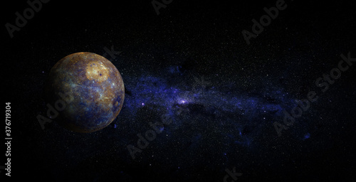 Mercury on space background. Elements of this image furnished by NASA. © wasan