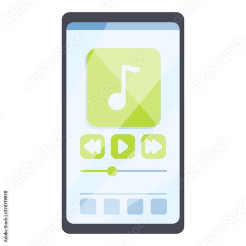 Playlist player icon. Cartoon of playlist player vector icon for web design isolated on white background