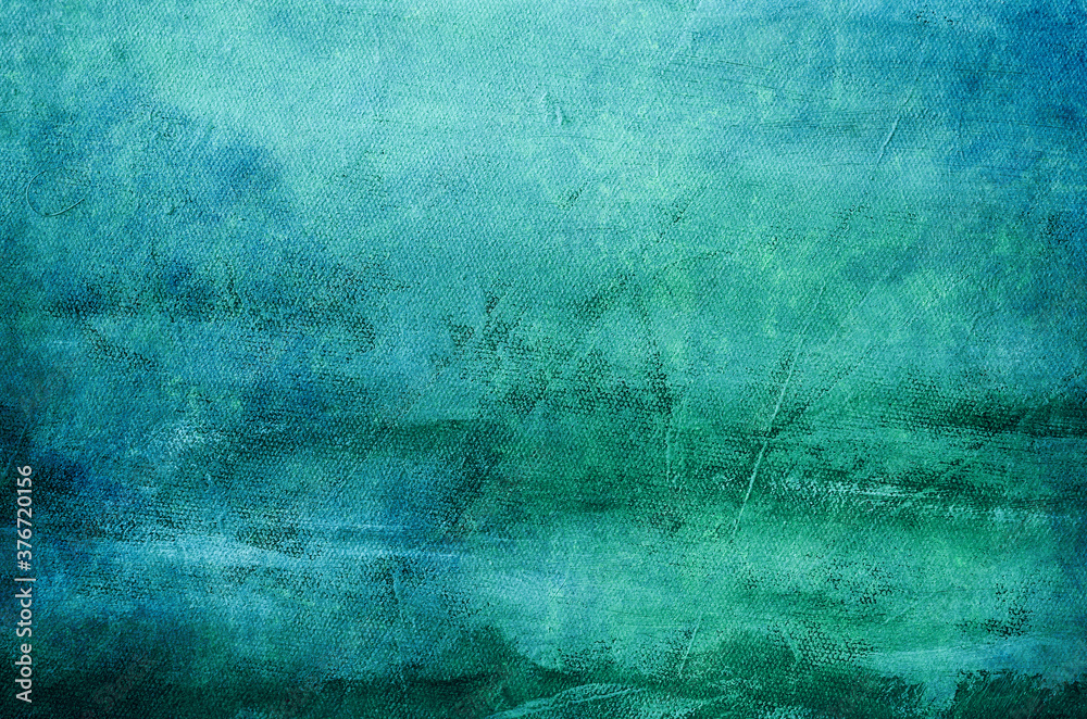 Abstract blue green canvas