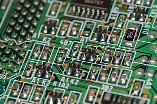 Electronic circuit boards with surface mount device components photo