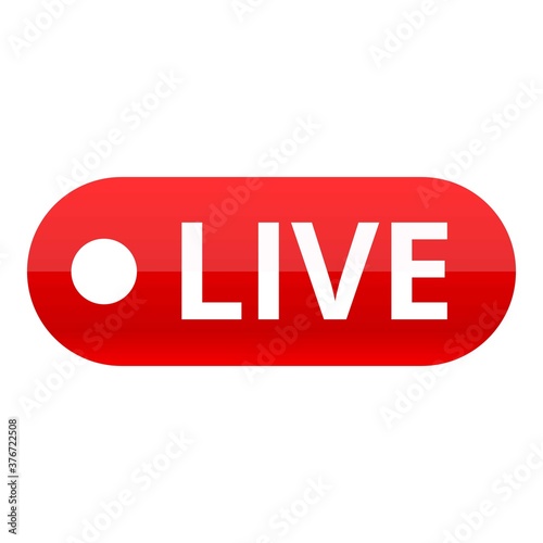 Live video icon. Cartoon of live video vector icon for web design isolated on white background