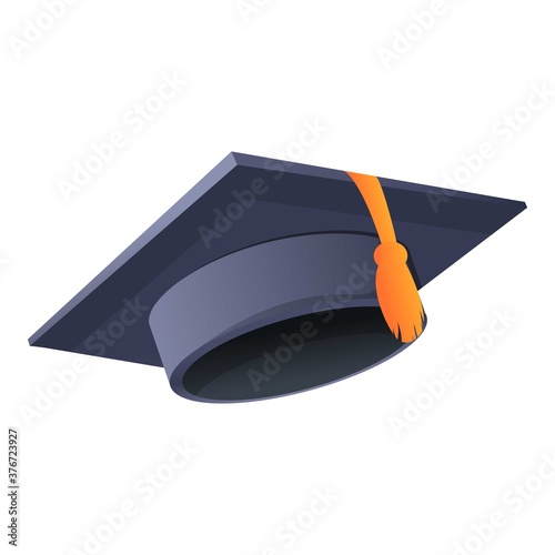 Learning graduation hat icon. Cartoon of learning graduation hat vector icon for web design isolated on white background