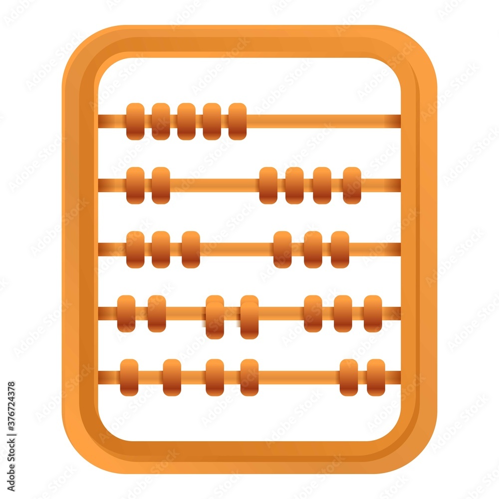 School abacus icon. Cartoon of school abacus vector icon for web design isolated on white background School abacus icon. Cartoon of school abacus vector icon for web design isolated on white background