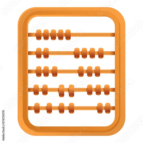 School abacus icon. Cartoon of school abacus vector icon for web design isolated on white background