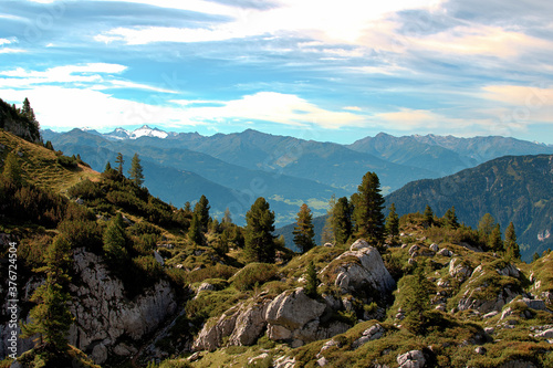 View from Rofan Mountains in Tyrol, Austria