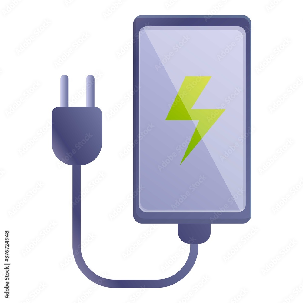 Phone charger icon. Cartoon of phone charger vector icon for web design isolated on white background Phone charger icon. Cartoon of phone charger vector icon for web design isolated on white background