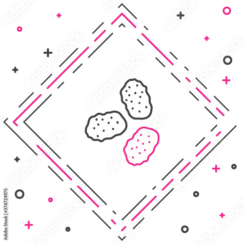 Line Chicken nuggets icon isolated on white background. Colorful outline concept. Vector Illustration.