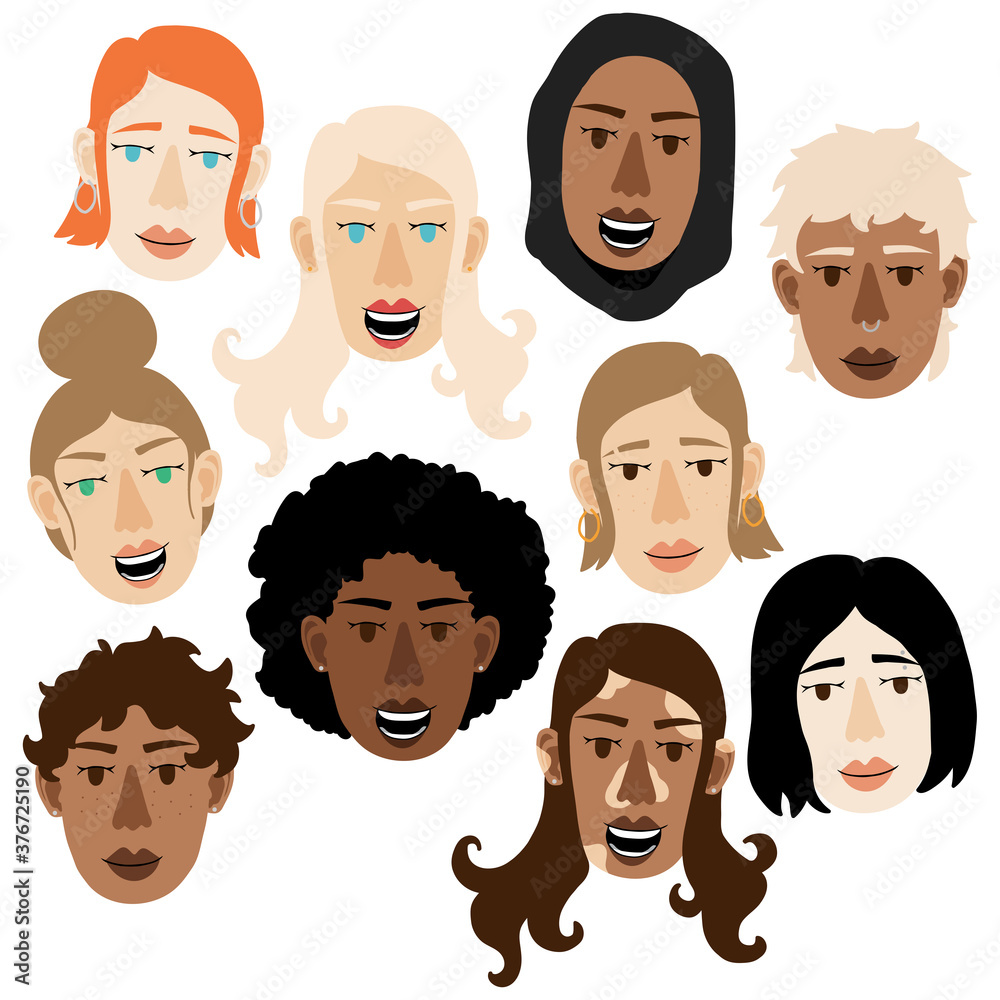 International Women's Day Feminism set with hand drawn cartoon characters of women for poster, flyer etc in modern flat minimalism style, vector illustration. International Women's Day Feminism set with hand drawn cartoon characters of women for poster, flyer etc in modern flat minimalism style, vector illustration.