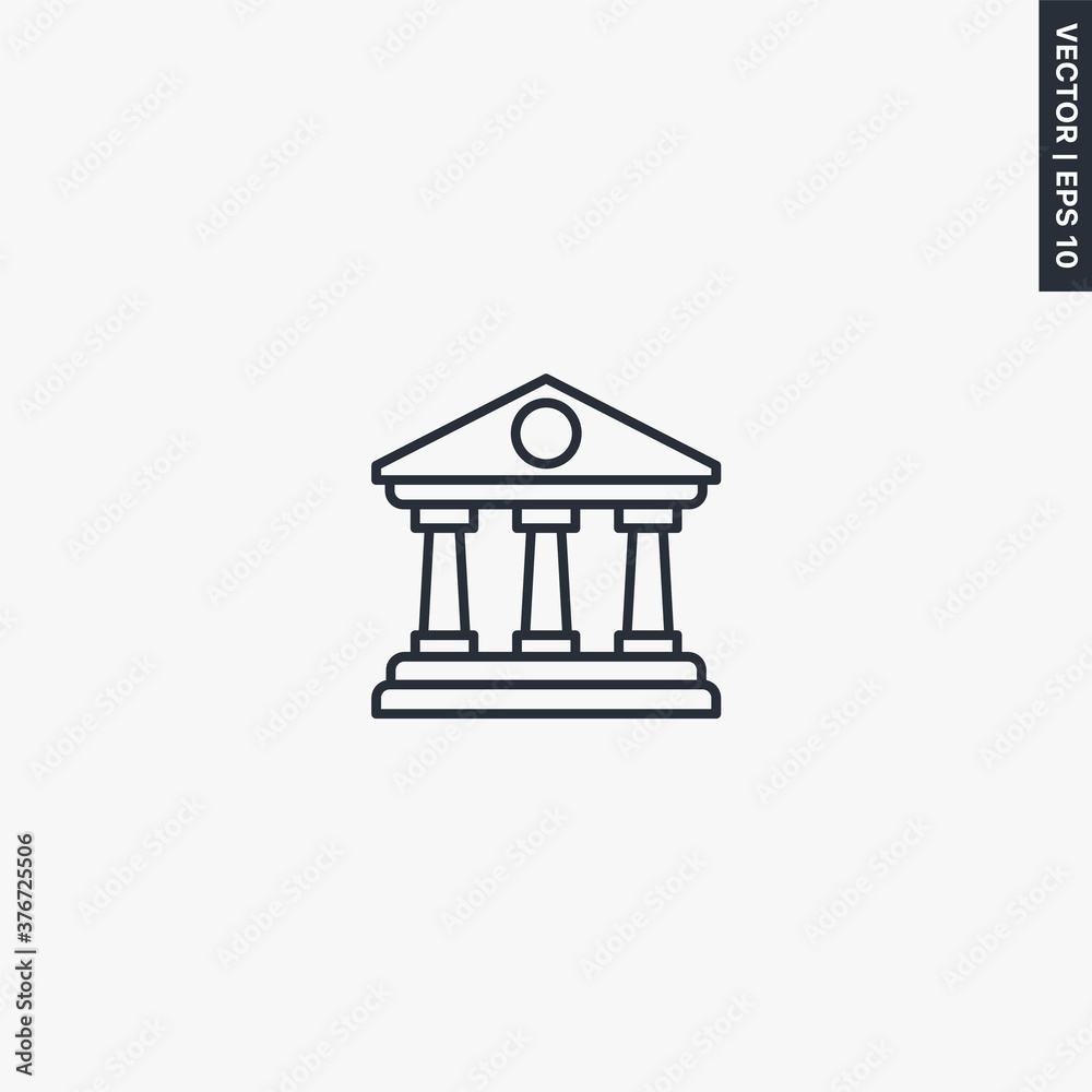 Bank building, linear style sign for mobile concept and web design Bank building, linear style sign for mobile concept and web design