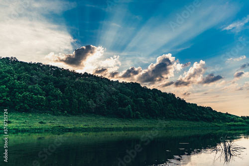 sunrise over the lake