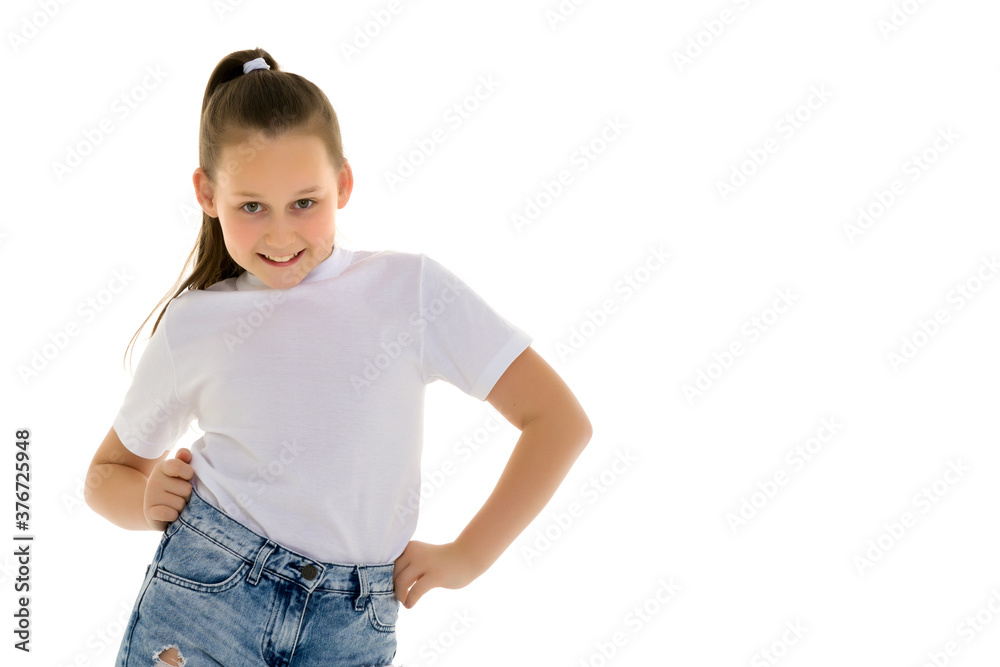 Cute little girl is smiling. concept of children's emotions. Cute little girl is smiling. concept of children's emotions.