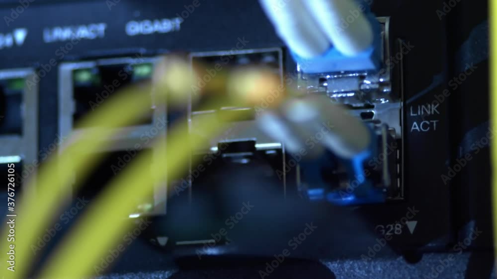 Status indicator light of network equipment connected to the server