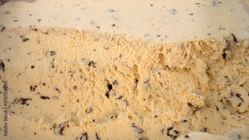 Surface ice cream Chocolate Chip, Top view Food concept, Blank for design. Surface ice cream Chocolate Chip, Top view Food concept, Blank for design.