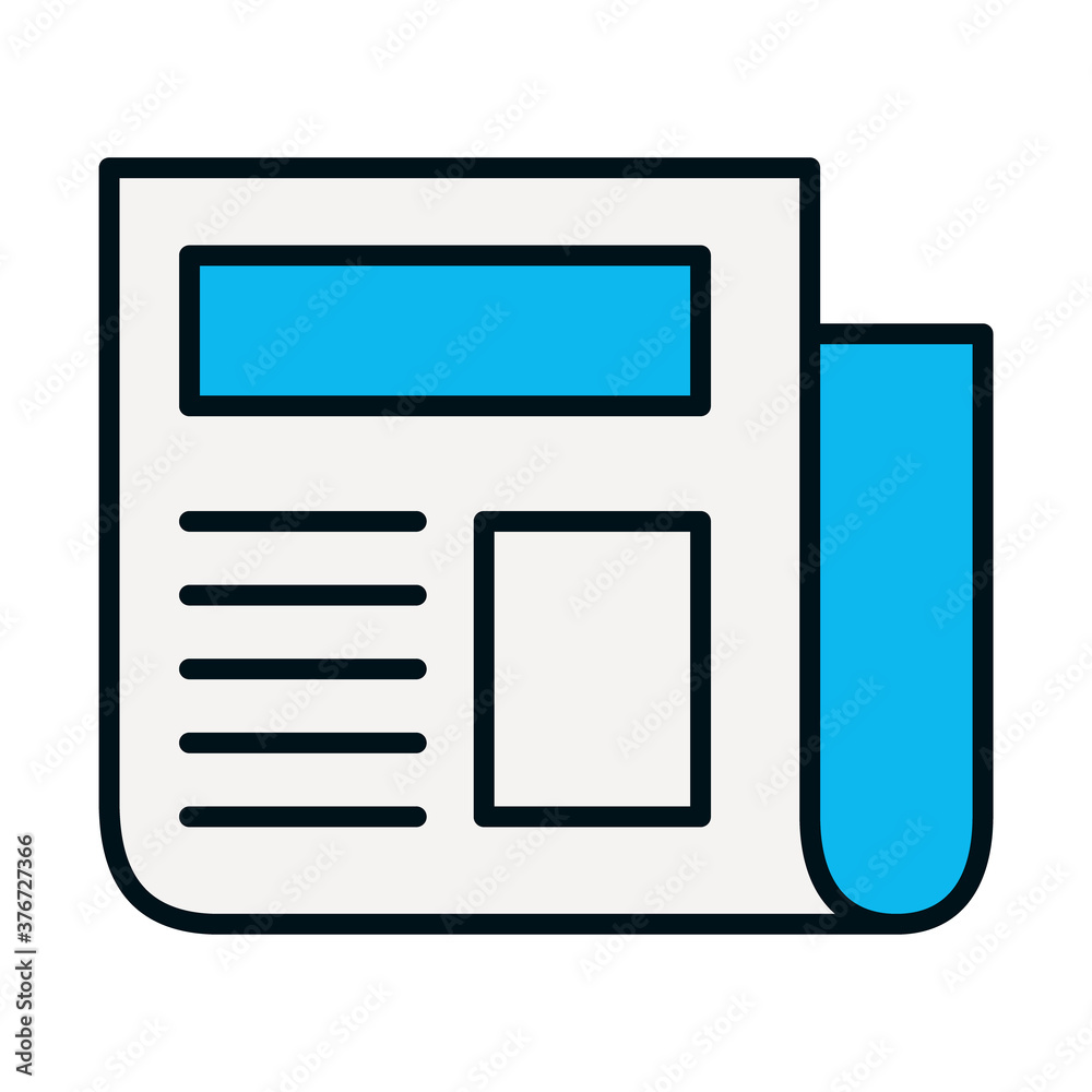 newspaper page icon, line and fill style newspaper page icon, line and fill style