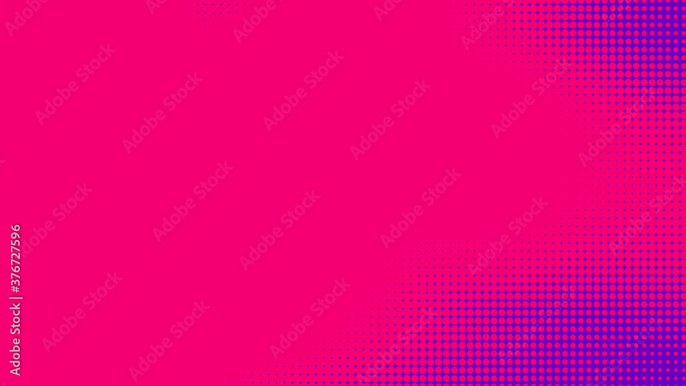 Dots halftone purple pink color pattern gradient texture with technology digital background. Pop art comics with nature graphic design.