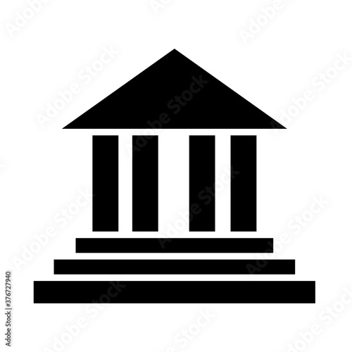 Justice building icon, silhouette style