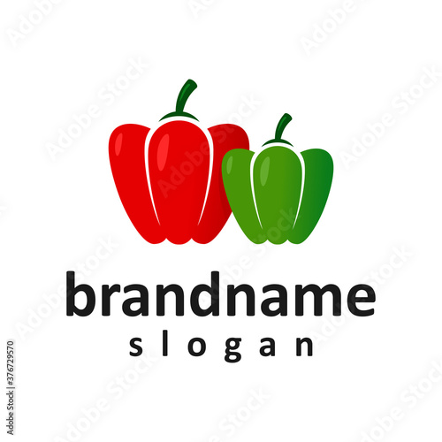 Fresh paprika logo design vector