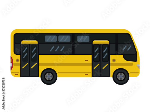 vector illustration, yellow bus