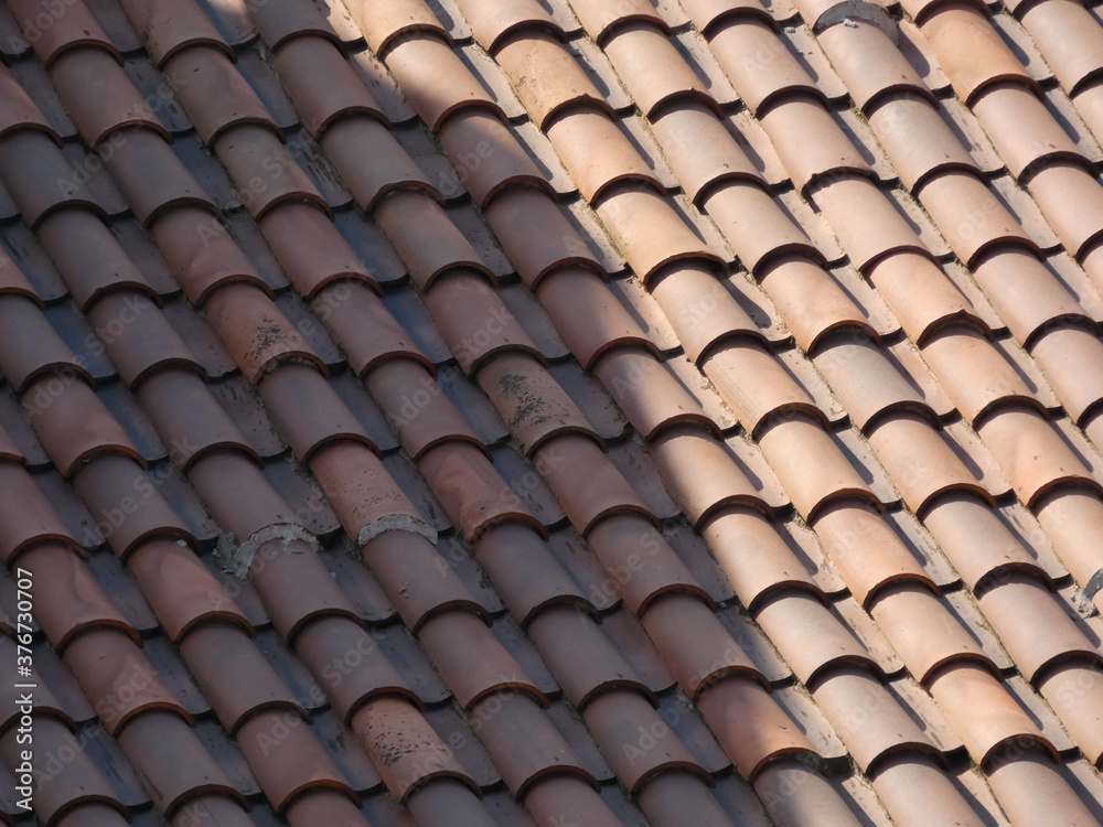 Roof with traditional ceramic tiles
