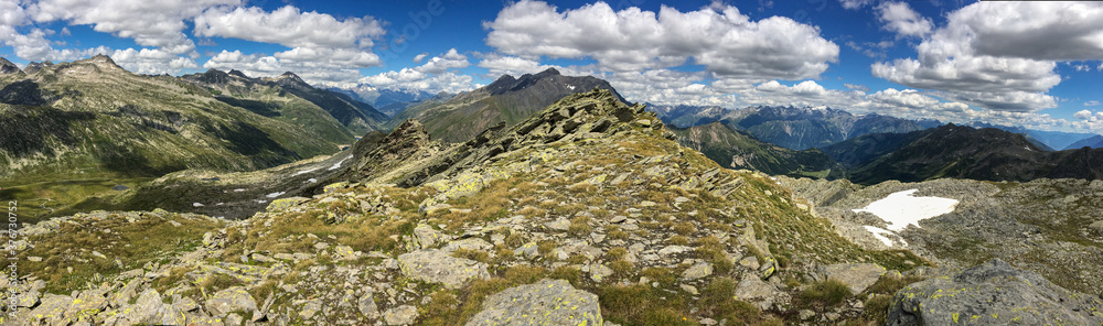 Panoramic view of the top of Pizzo dell'Uomo, Switzerland.