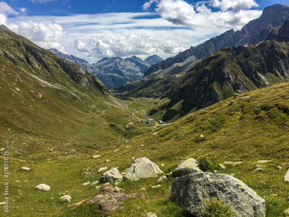 Fototapeta premium Panoramic view of the Vannino valley, in Italy.