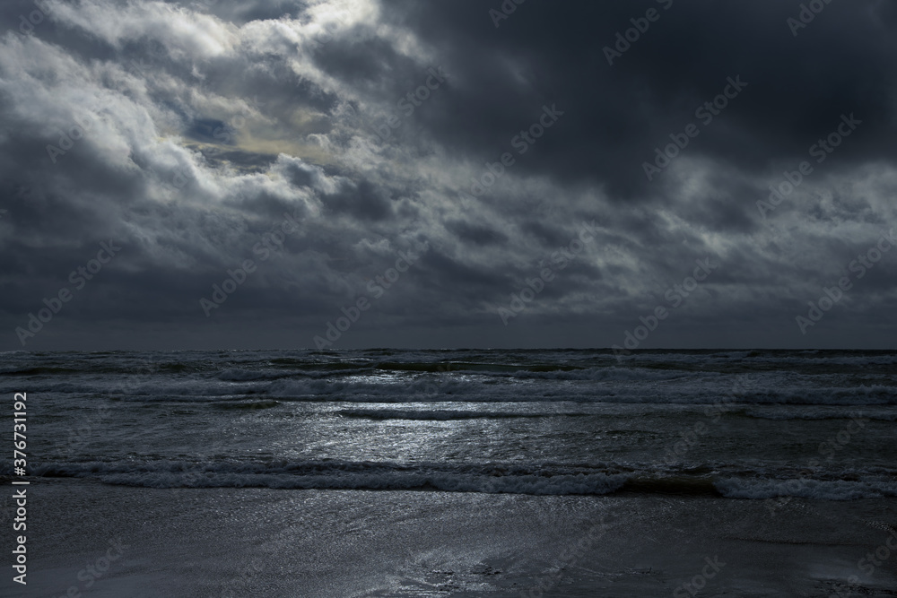 Dark Baltic sea in autumn time. Dark Baltic sea in autumn time.
