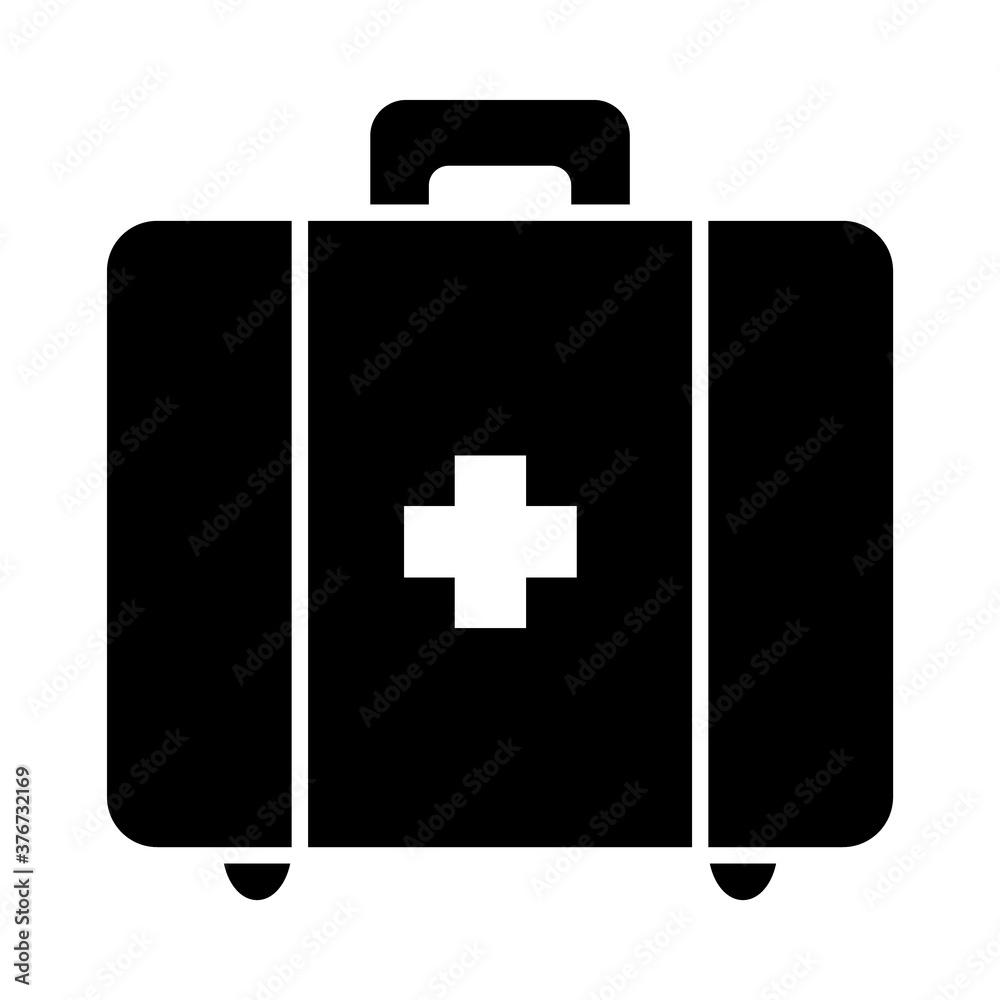 Obraz premium first aid box icon, silhouette style