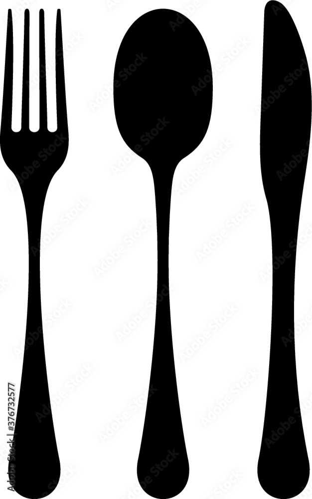 Vector illustration of the fork, spoon and knife Vector illustration of the fork, spoon and knife