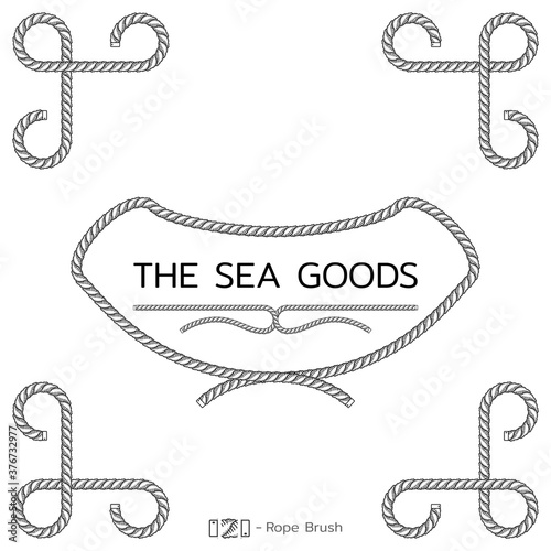 Rope design elements. Frame for text of marine theme. Template for nautical design. Sea speech bubble. Vector