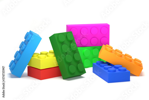 Colored toy bricks constructor elements