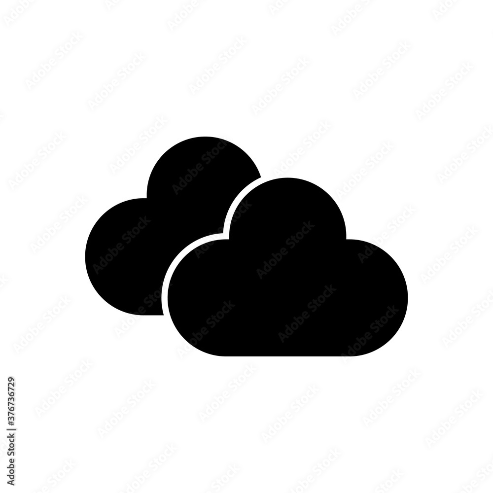 Cloudy day icon vector. Black flat cloudy day icon isolated on white background. Cloudy day icon vector. Black flat cloudy day icon isolated on white background.