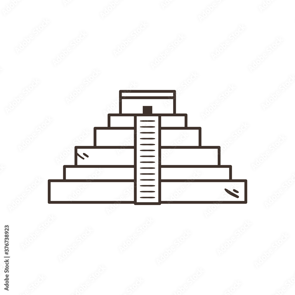 mexican pyramid free form line style icon vector design mexican pyramid free form line style icon vector design