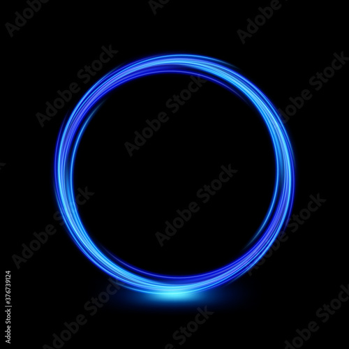 Abstract multicolor circle line of light with a transparent background, isolated and easy to edit. Vector Illustration