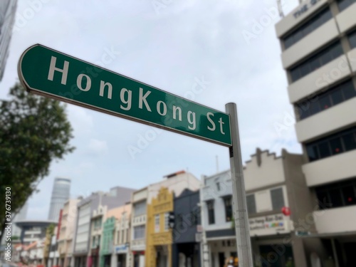 Photography Hong Kong Street Sign in Singapore.