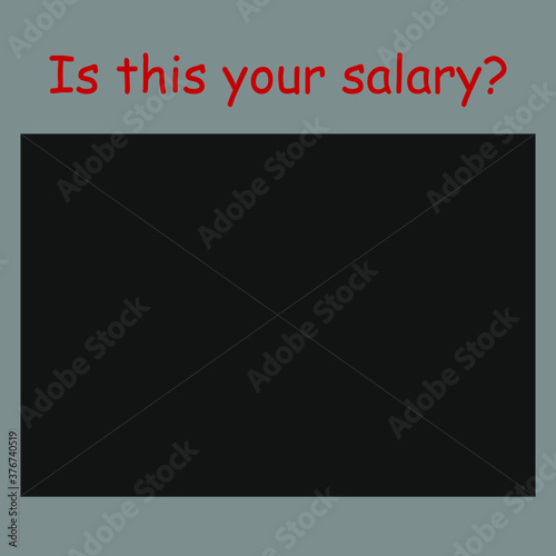 Black envelope with salary and text