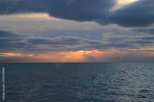 Sunset in the ice fjords of the Norwegian Archipelago of Svalbard, Norway © ChrisOvergaard